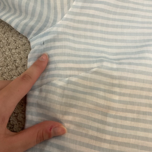 Garnet Hill Striped Button Down Top Blue White Size 2 - Picture 10 of 10